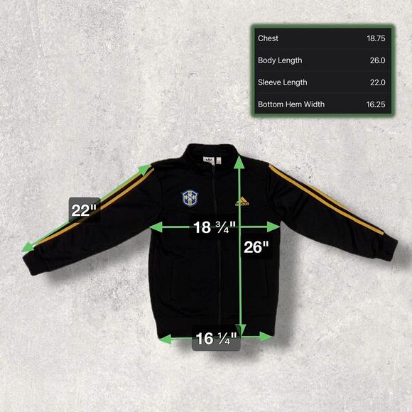 ★ Adidas x Brazil CBF Black & Gold Zip Up Sportswear Lightweight Track Jacket ★ - Picture 5 of 7